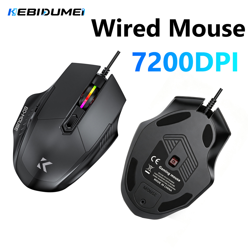 Laptop Electronics Accessories - KEBIDUMEI 7200DPI Kabelgebundene Maus, 6 Tasten,