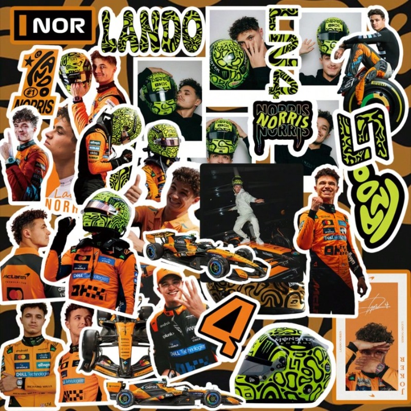 Laptop Accessories Aesthetic - 59-teiliges Lando Norris-Aufkleber-Set im Rennsport-Stil –