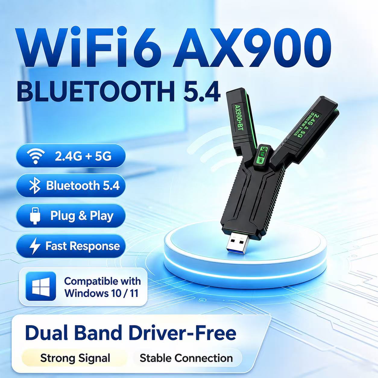 Laptop Electronics Accessories - Dual-Band Gigabit USB WLAN-Adapter, Treiberfreier WiFi-Sender