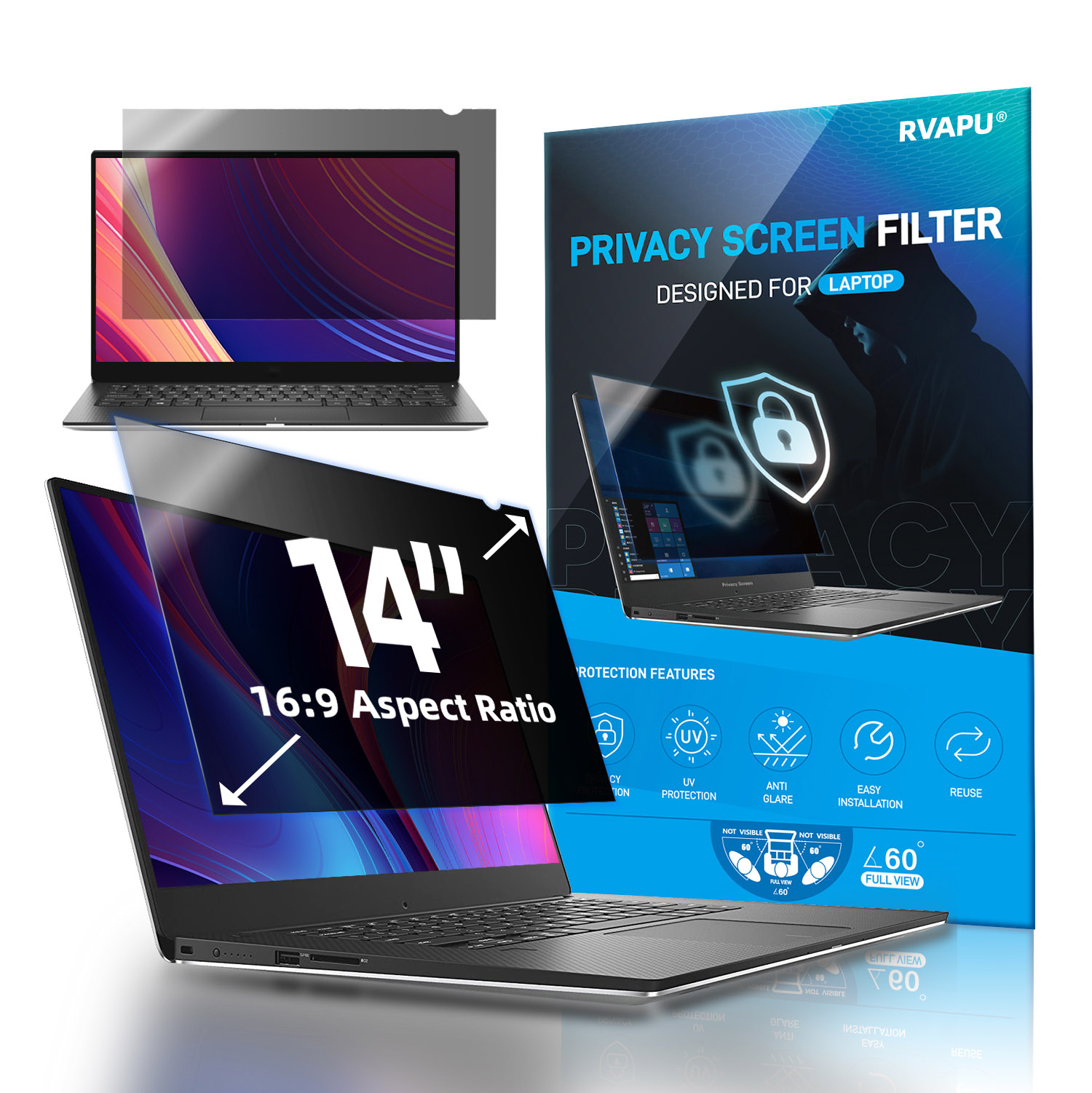 Privacy Screen Filter - Für Laptop 14 Zoll Privatsphäre Anti-Peep/Spy