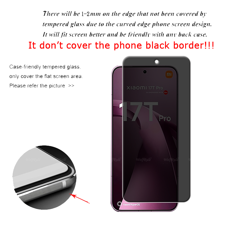 4/3/2/1 Stück für Xiaomi 17T P – Privacy Screen Filter Bewertung und Preis